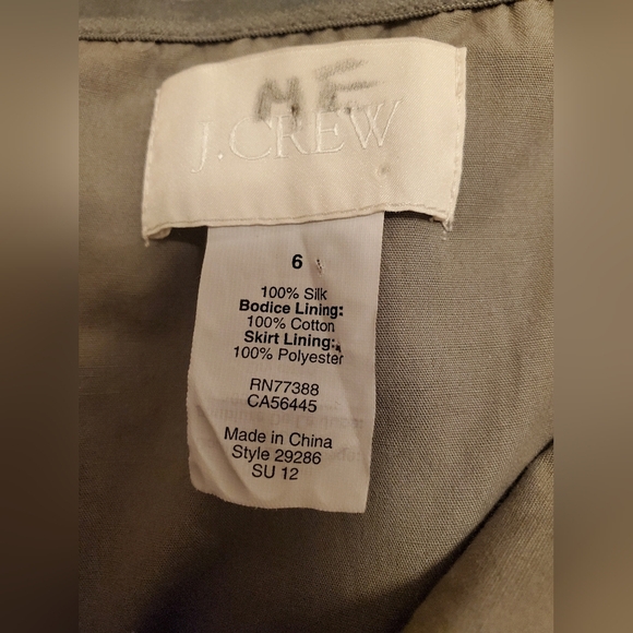 J. Crew chiffon silk mini strapless dress. Grey. Size 6. Flowy. - Picture 5 of 11